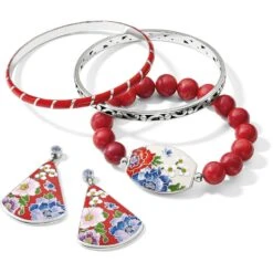 Blossom Hill Rouge Skinny Bangle -Style Haven Shop blossom hill rouge skinny bangle red 1