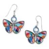 Colormix Butterfly French Wire Earrings 1 Colormix Butterfly French Wire Earrings -Style Haven Shop colormix butterfly french wire earrings silver multi 0
