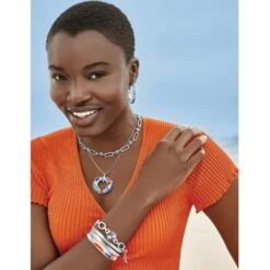 Colormix Link Bracelet -Style Haven Shop colormix link bracelet silver multi 2