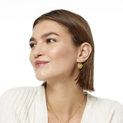 Esprit Heart Post Drop Earrings -Style Haven Shop esprit heart post drop earrings gold 2