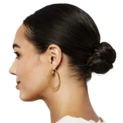 Esprit Heart Post Hoop Earrings -Style Haven Shop esprit heart post hoop earrings gold 2