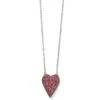 Glisten Heart Petite Necklace -Style Haven Shop glisten heart petite necklace silver red 0