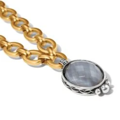 Golden Moon Short Necklace -Style Haven Shop golden moon short necklace gold gray 2