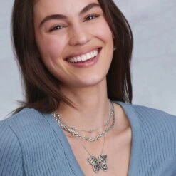 Halo Gems Monarch Necklace -Style Haven Shop halo gems monarch necklace silver multi 3