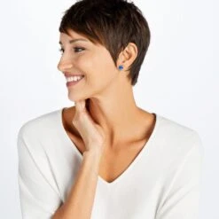 Iris Stud Earrings 40 Iris Stud Earrings -Style Haven Shop iris stud earrings silver sapphire 2