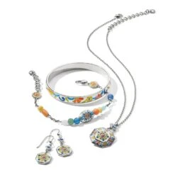 La Farfalla Tile Necklace 10 La Farfalla Tile Necklace -Style Haven Shop la farfalla tile necklace silver multi 3