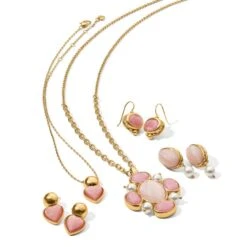 Loving Heart Necklace -Style Haven Shop loving heart necklace gold pink 3