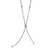 Meridian Petite Pearl Two Tone Y Necklace -Style Haven Shop meridian petite pearl two tone y necklace silver pearl 0