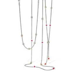 Meridian Red Two Tone Long Necklace -Style Haven Shop meridian red two tone long necklace gold red 2