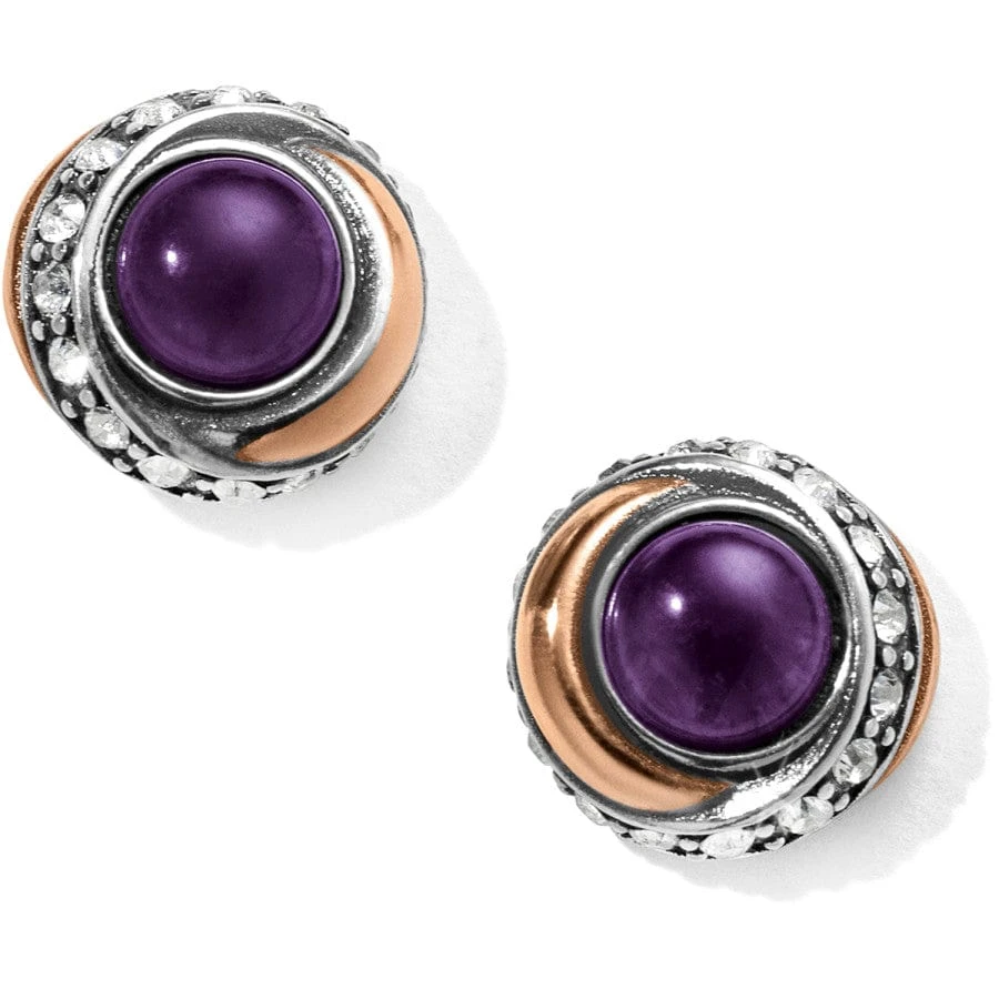 Neptune's Rings Amethyst Button Earrings 3 Neptune's Rings Amethyst Button Earrings