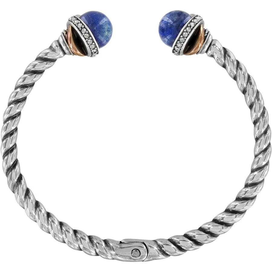 Neptune's Rings Brazil Blue Quartz Open Hinged Bangle 4 Neptune's Rings Brazil Blue Quartz Open Hinged Bangle - Image 2