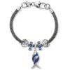 Retro Fish Charm Bracelet -Style Haven Shop retro fish charm bracelet silver blue 0