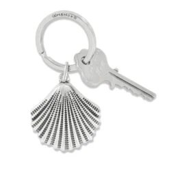 Silver Shells Key Fob -Style Haven Shop silver shells key fob silver 2