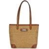 Tara Straw Tote -Style Haven Shop tara straw tote natural bourbon 0